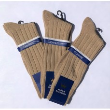 Windsor Ribbed  Cashmere Modal Camel Dress Socks
